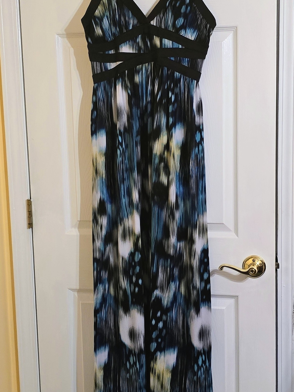 sofia by Sofia Vergara Blue and Teal Striped Maxi Dress